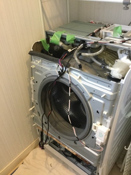 日立斜めドラム洗濯機分解洗浄